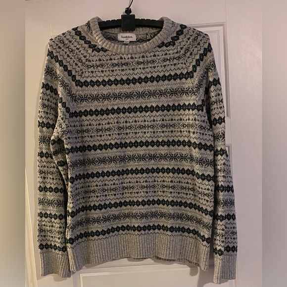 Goodfellow & Co. Men's Standard Fit Jacquard Sweater, Gravel Gray - Size Large - Picture 8 of 10